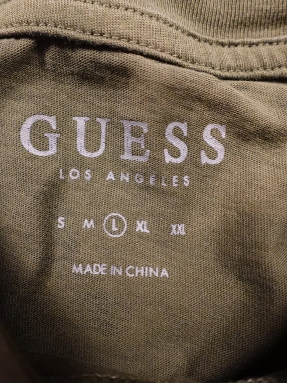 Guess Los Angeles Camo Logo T Shirt Men’s Large Green Military Streetwear - Picture 3 of 6
